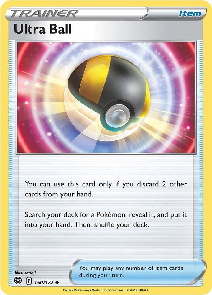 Ultra Ball 150/172 - Brilliant Stars - Pokemon Trainer Card Lot Playset x4