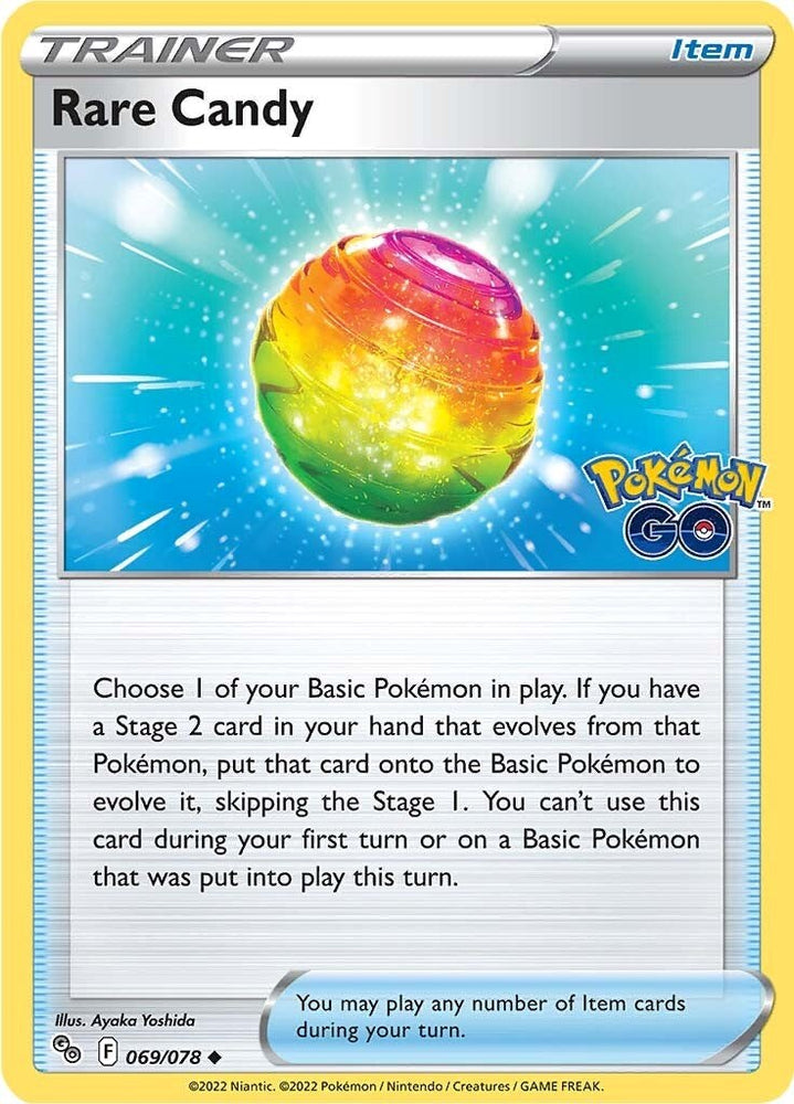 Rare Candy 069/078 - Pokemon Go - Trainer Card Lot - Playset Set x4