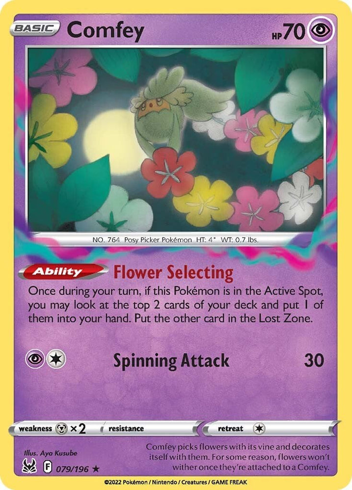 Comfey 079/196 - Lost Origin - Pokemon X4 Card Set - NM - 4X Playset NM
