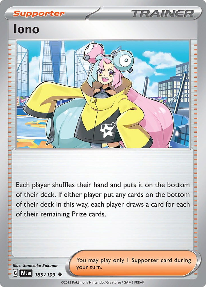 Iono 185/193 - Paldea Evolved - Pokemon Trainer Card Set - Playset…