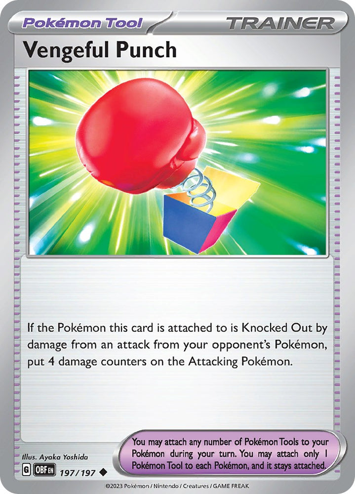Vengeful Punch 197/197 - Obsidian Flames - x4 Pokemon Trainer Card Lot
