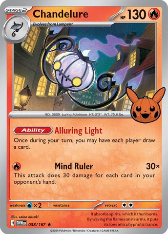 Image for Chandelure (038/167) (Trick or Trade BOOster Bundle 2024) - Pokemon