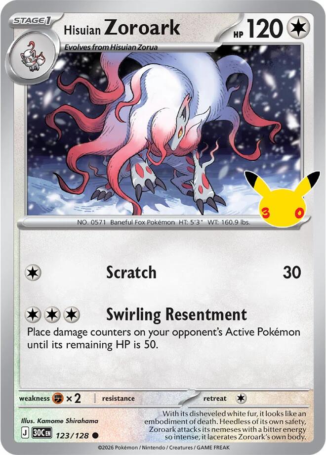 Hisuian Zoroark (123/128) [Mega Evolution: 30th Celebration]