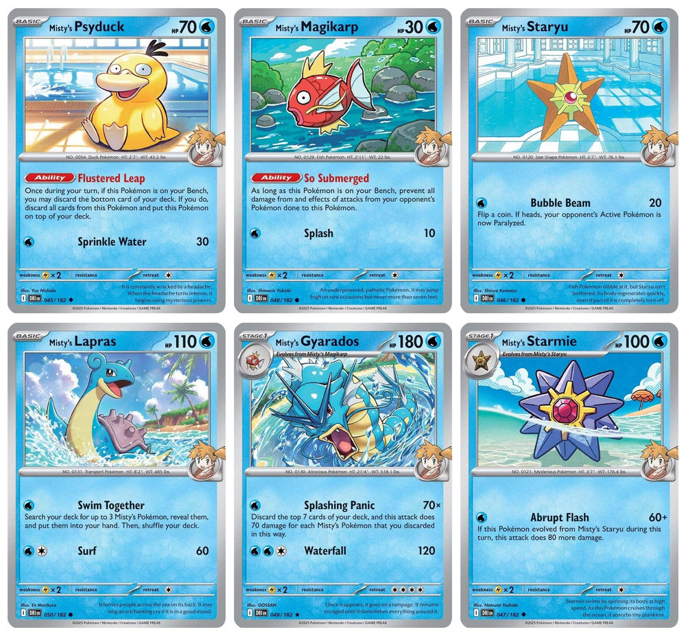Misty’s Card Lot x6  Destined Rivals  Pokemon  Gyarados Lapras Psyduck  049