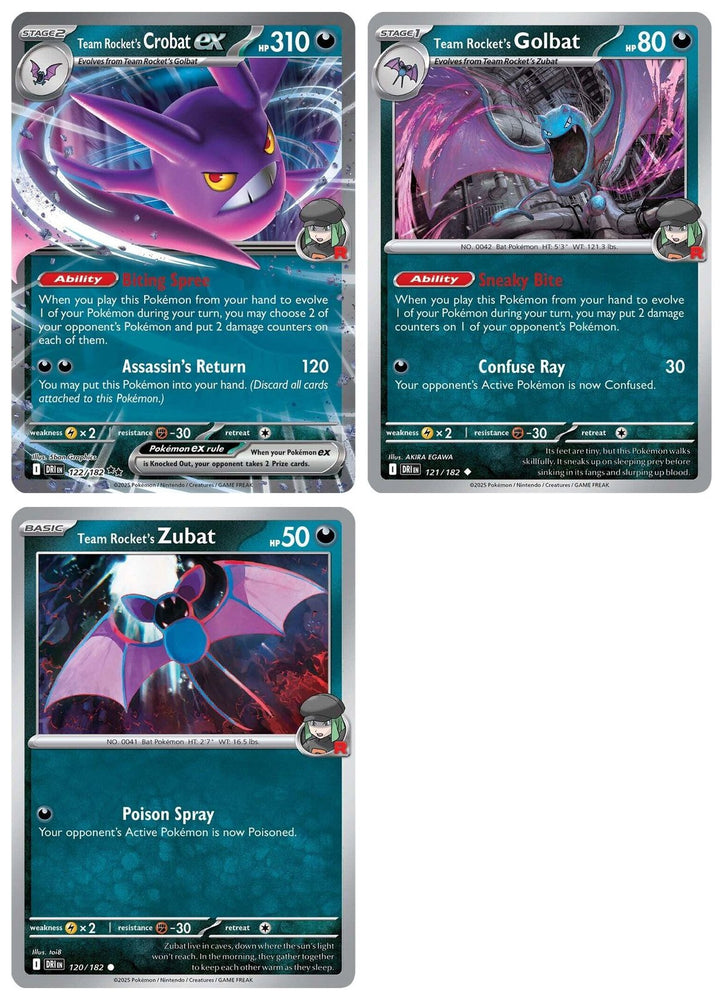 Team Rocket’s Crobat ex 122/182  Destined Rivals  Pokemon Card Lot