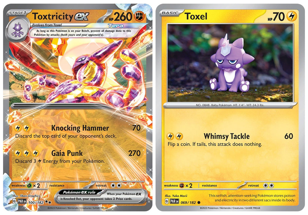 Toxtricity ex 100/182 - Paradox Rift - Double Rare - Pokemon Card 2 Lot