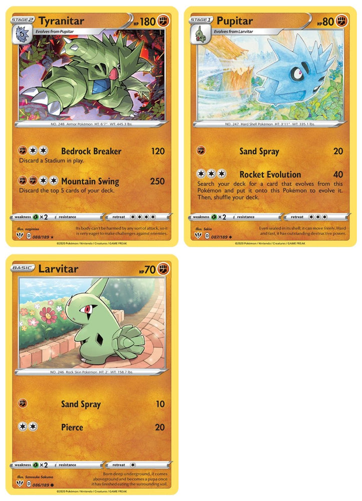 Tyranitar 088/189 Darkness Ablaze - Evolution Pokemon Card Lot - Foil