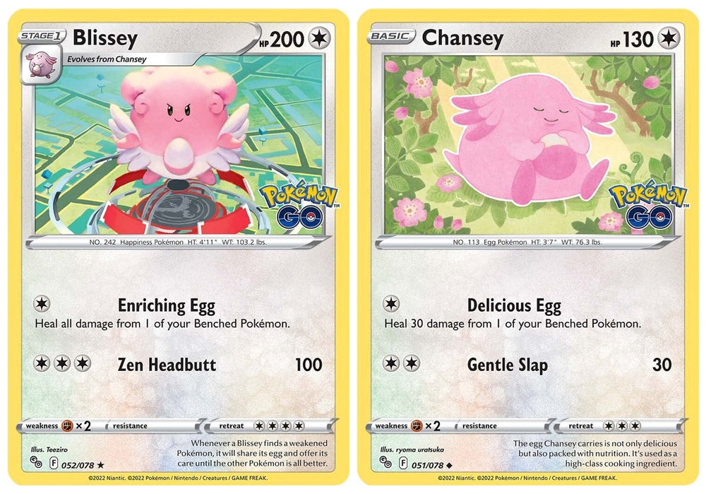 Blissey 052/078 - Pokemon Go - Foil - Evolution Card Lot - Chansey
