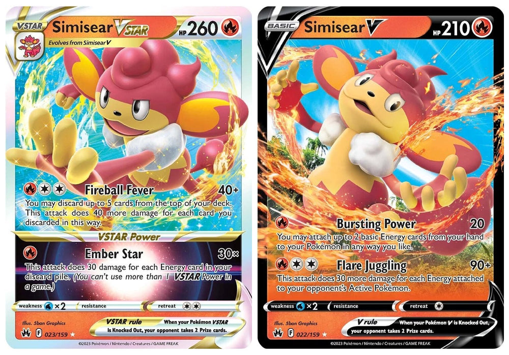 Simisear V & VSTAR - 023/159 - Crown Zenith - Pokemon Ultra Rare Card Lot