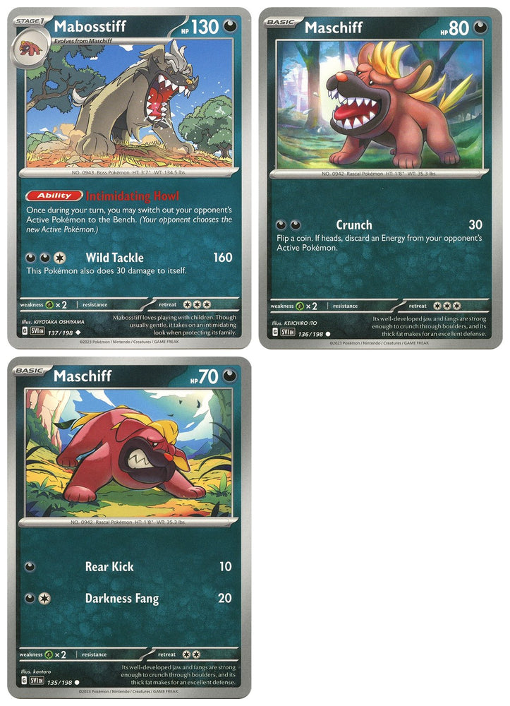 Mabosstiff 137/198 - Scarlet & Violet - Pokemon Evolution 3 Card Set