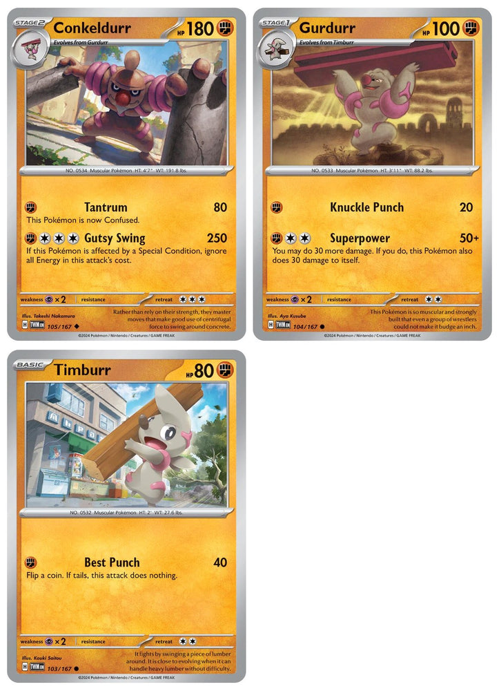 Conkeldurr 105/167  Twilight Masquerade  Pokemon Card Lot