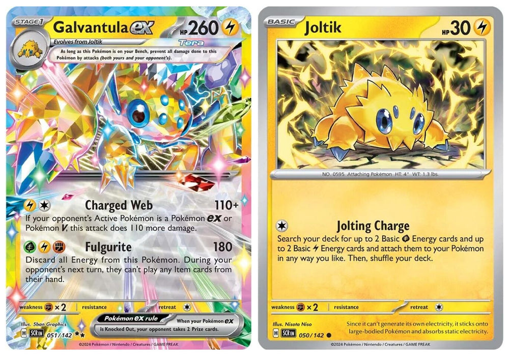 Galvantula ex 051/142 - Stellar Crown Pokemon Card Lot - 2 Card Set
