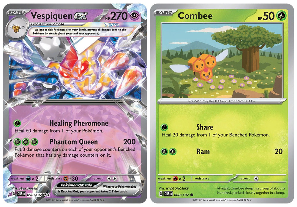 Vespiquen ex 096/197 Double Rare - Obsidian Flames - Pokemon Evolution 2 Card Lot