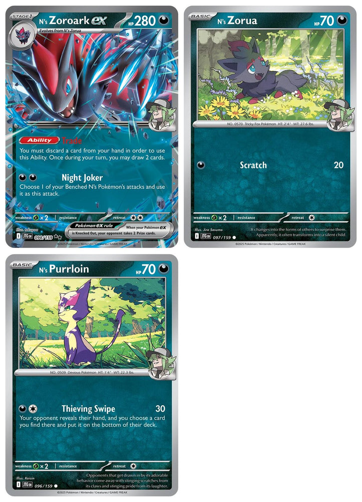 N’s Zoroark ex 098/159  Journey Together  Pokemon Double Rare Card Lot