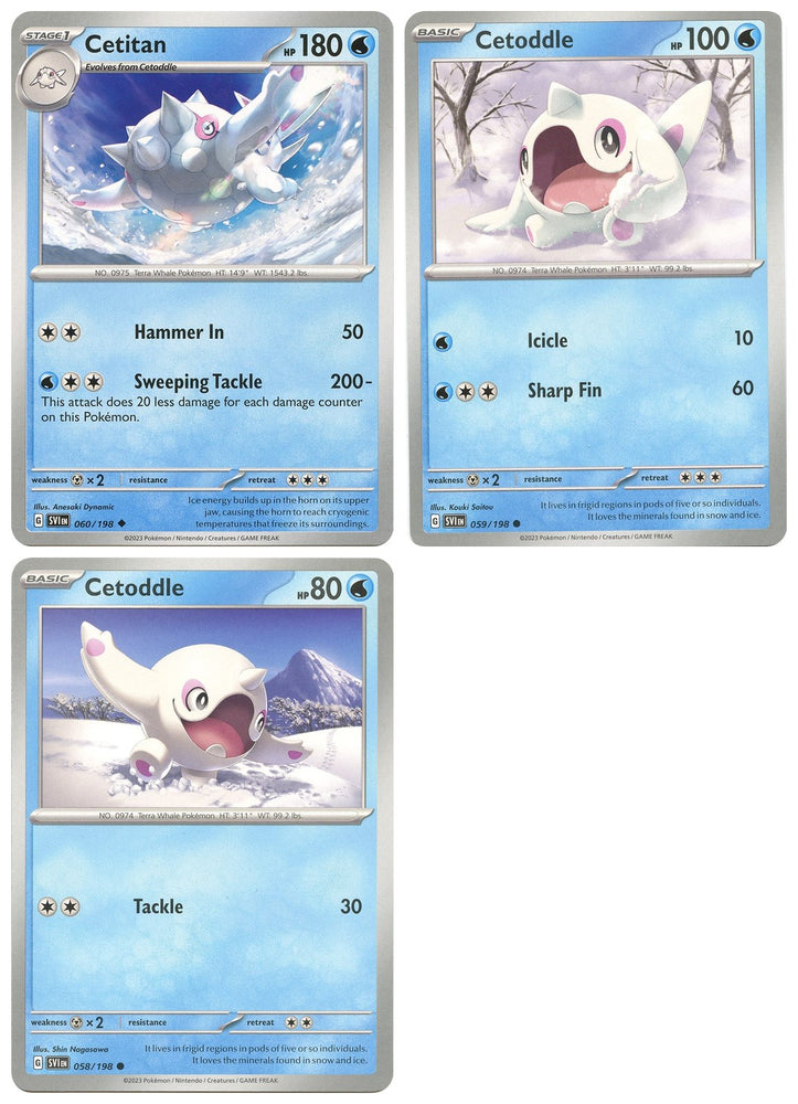 Cetitan 060/198 - Scarlet & Violet - Pokemon Evolution 3 Card Lot - Cetoddle x2