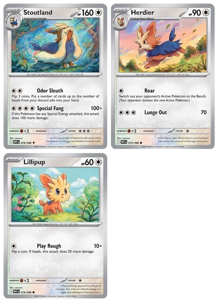 Stoutland 076/086 - White Flare - Pokemon Evolution 3 Card Lot