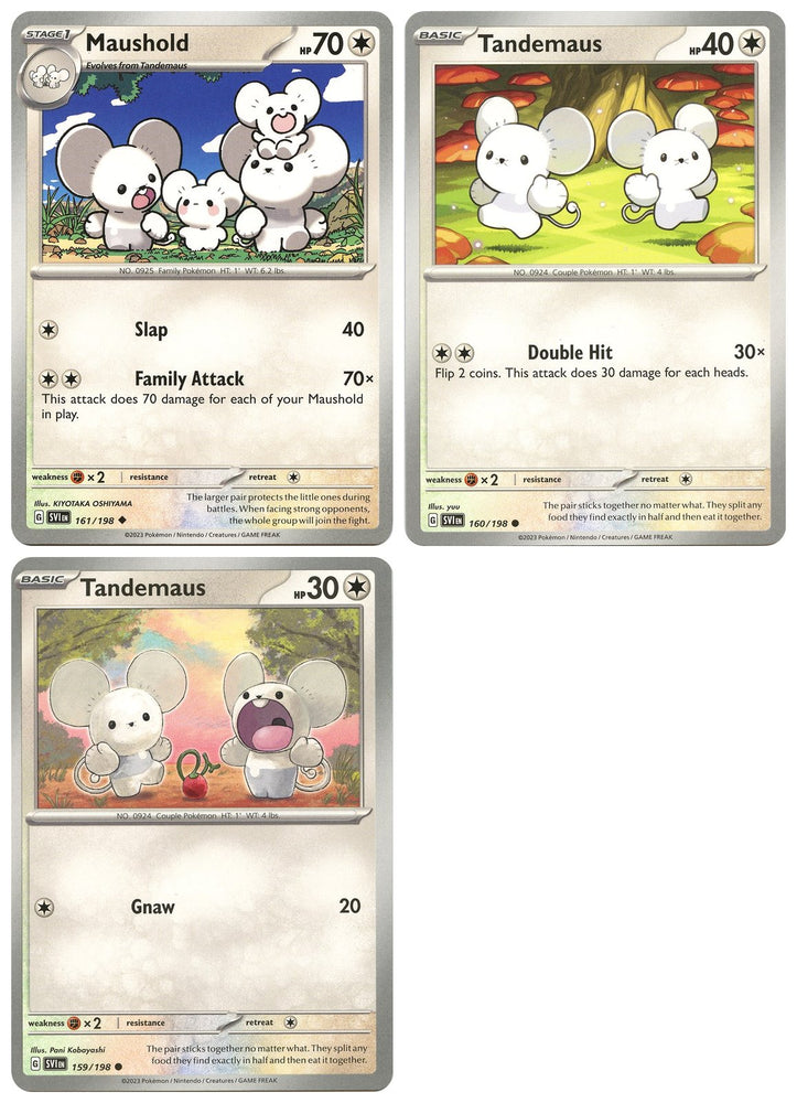 Maushold 161/198 - Scarlet & Violet - Pokemon Evolution 3 Card Set - Tandemaus