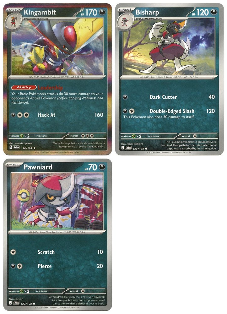 Kingambit 134/198 Holo - Scarlet & Violet - Pokemon Evolution 3 Card Set