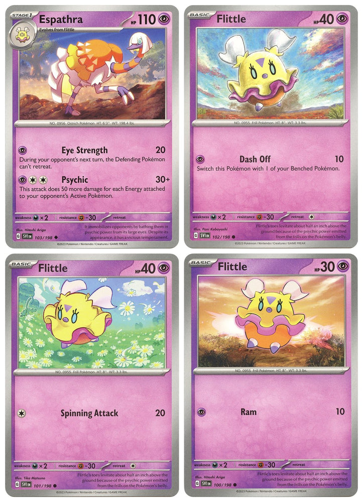 Espathra 103/198 - Scarlet & Violet - Pokemon Evolution 4 Card Lot - Flittle