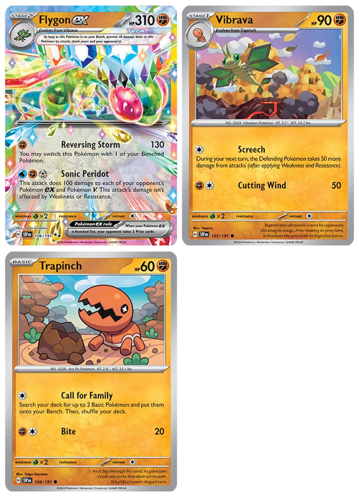 Flygon ex 106/191 - Surging Sparks  Tera Pokemon Evolution 3 Card Lot