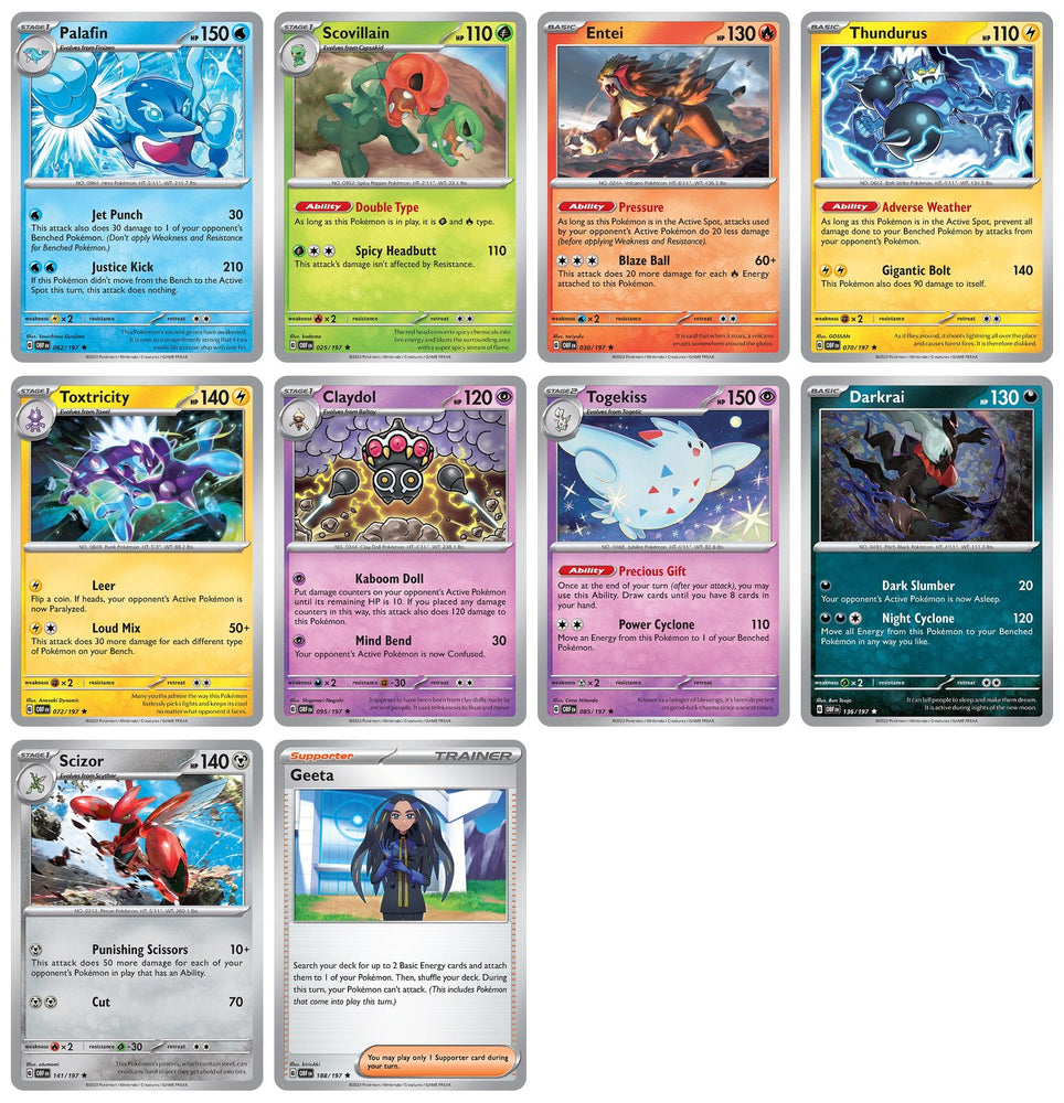 Pokemon Obsidian Flames - Holo Rare Lot - Complete Set of 10 - - Entei Darkrai Thundurus