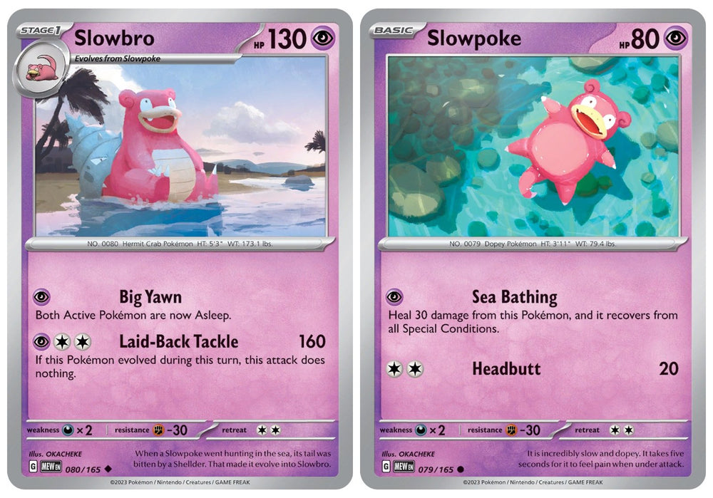 Slowbro 080/165 - Pokemon 151 - Evolution Card Lot - Slowpoke