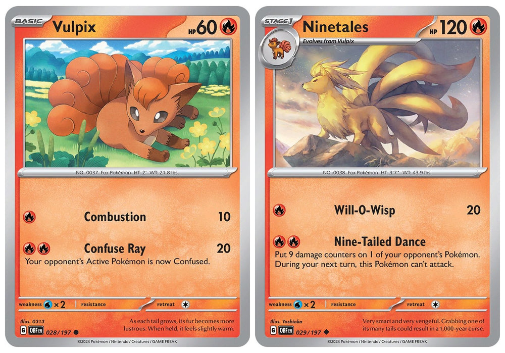 Ninetales 029/197 - Obsidian Flames - Pokemon Evolution 2 Card Lot