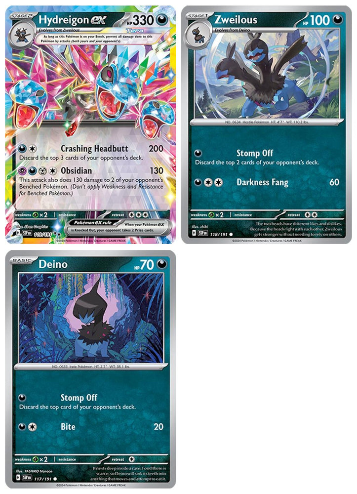 Hydreigon ex 119/191 - Surging Sparks  Tera Pokemon Evolution Card Lot