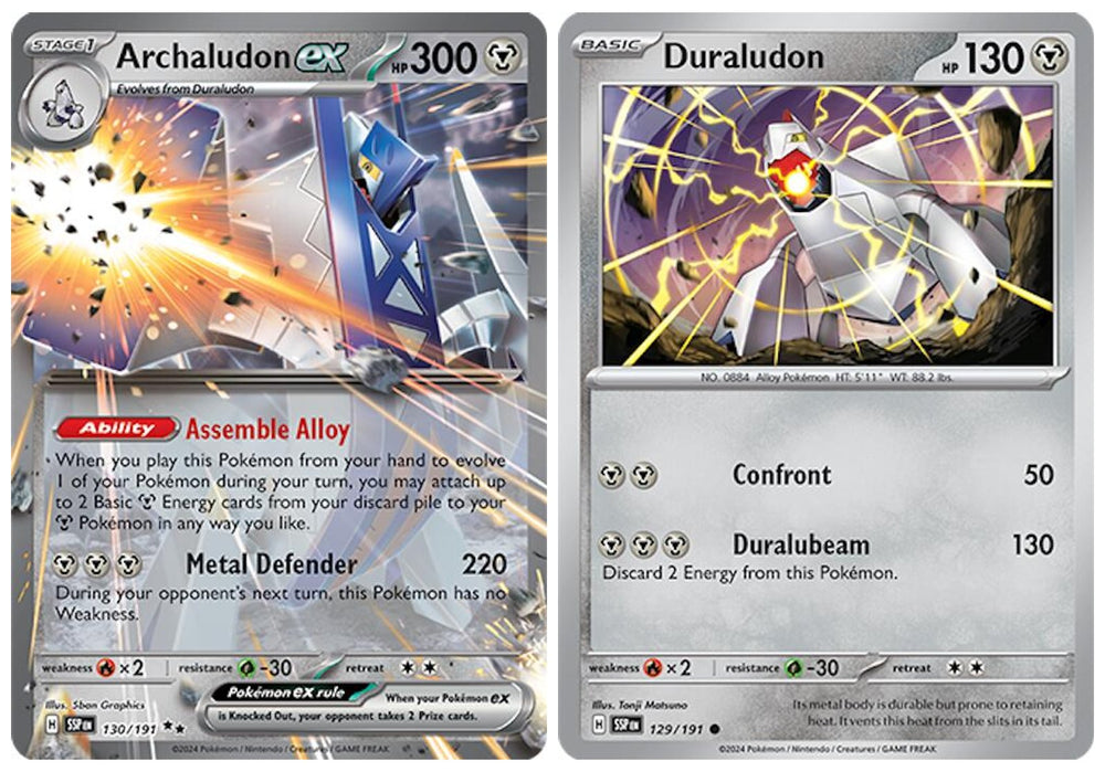 Archaludon ex 130/191  Double Rare  Surging Sparks  Pokemon Evolution Card Lot