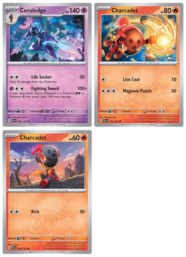 Ceruledge 098/193 - Paldea Evolved - Pokemon Evolution Set - 3 Card Lot - Scarlet & Violet