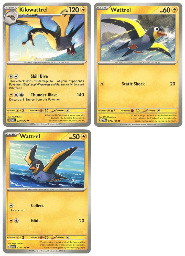 Kilowattrel 079/198 - Scarlet & Violet - Pokemon Evolution 3 Card Set - Wattrel