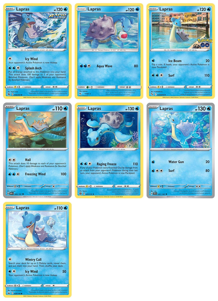 Lapras - Pokemon 7 Card Set - 25/99 Next Destines - Hidden Fates Pokemon Go
