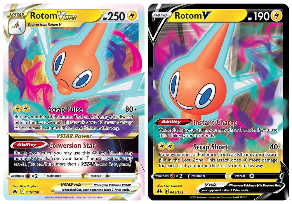 Rotom V & VSTAR - 046/159 - Crown Zenith - Pokemon Ultra Rare Card Lot