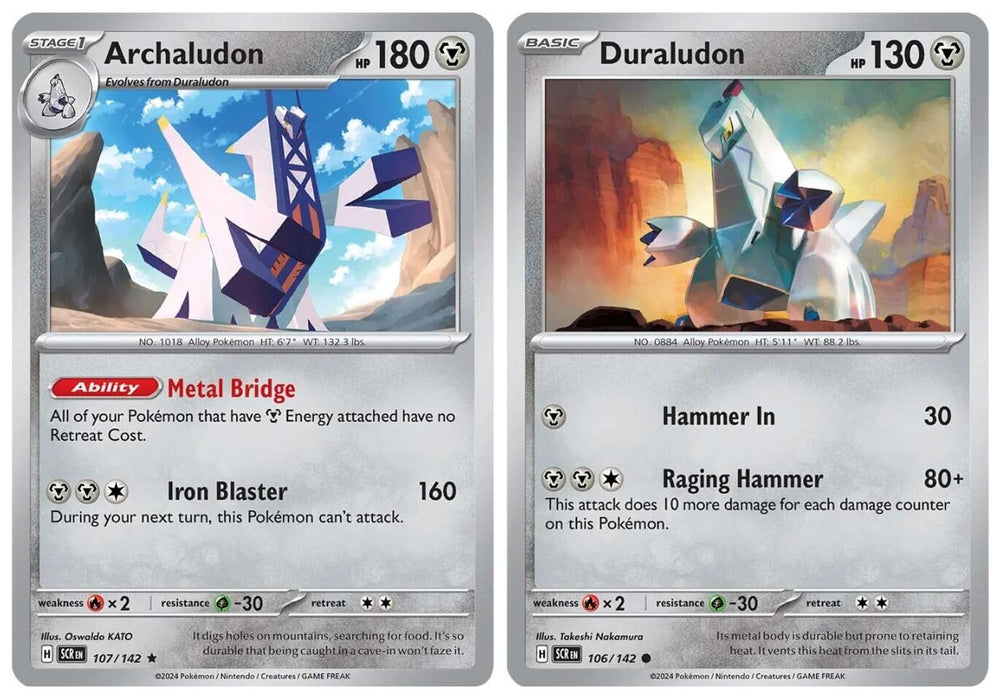 Archaludon 107/142 - Stellar Crown Pokemon Card Lot  2 Card Set