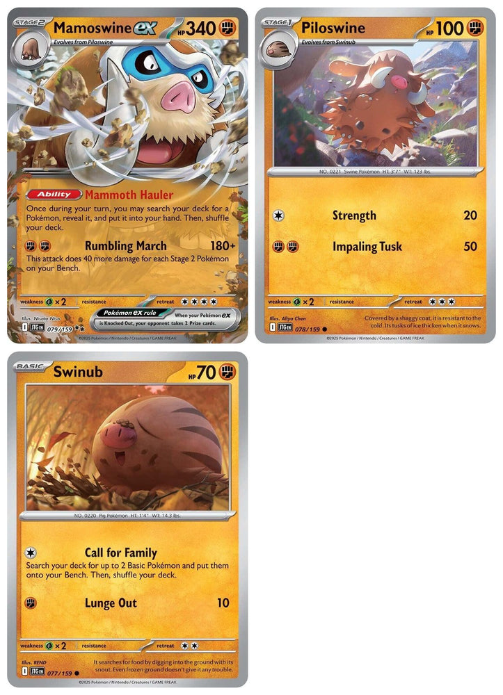 Mamoswine ex 079/159  Journey Together  Pokemon Double Rare Card Lot
