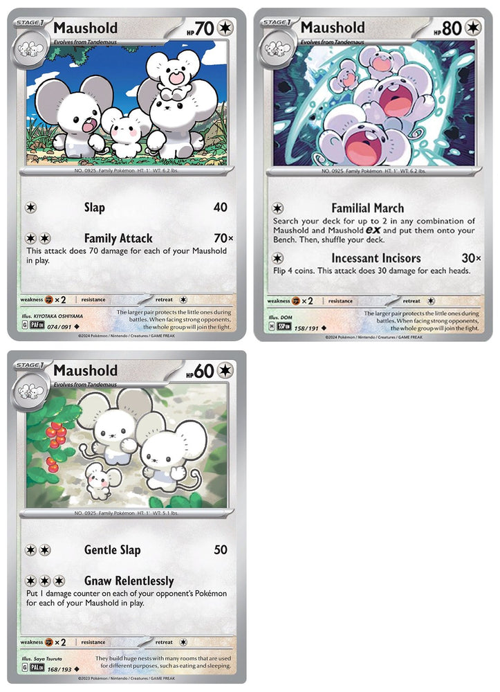 Maushold - Pokemon 3 Card Lot - Scarlet Violet Surging Sparks - 158/191