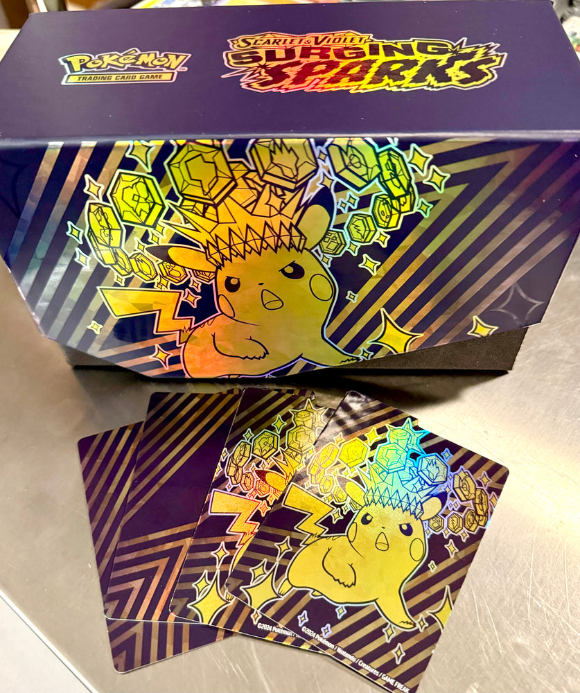 pokemon cards pikachu ex box EMPTY Pokemon Surging Sparks Elite Trainer Box & Dividers