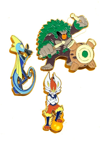 Pokemon 3 Pin Set - Rillaboom Inteleon Cinderace - Crown Zenith Blister Exclusive