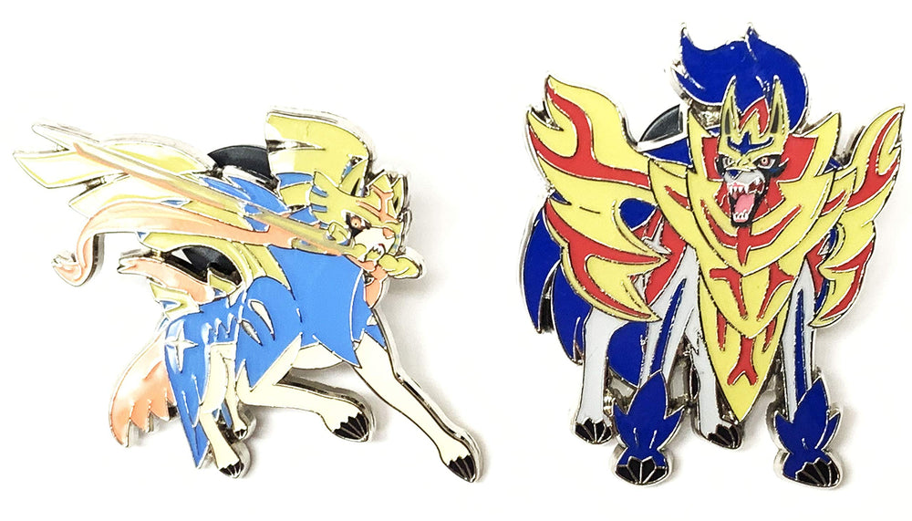 Pokemon Official Zacian & Zamazenta Pin Set - from True Steel Collection