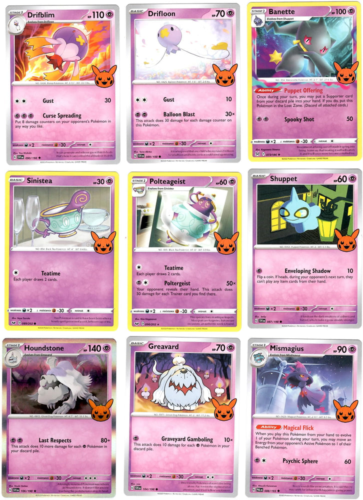 Pokemon - Trick or Trade - Halloween 2023 Mini Set - Complete 30 Card lot - Gengar - Mimikyu - Pikachu Holo
