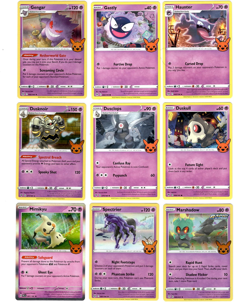 Pokemon - Trick or Trade - Halloween 2023 Mini Set - Complete 30 Card lot - Gengar - Mimikyu - Pikachu Holo
