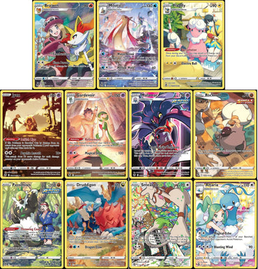 Pokemon Silver Tempest - Trainer Gallery Holo Rare Complete Set - 11 Card Lot - Braixen - Smeargle - Jynx - Altaria - Flaaffy - TG01 - TG11