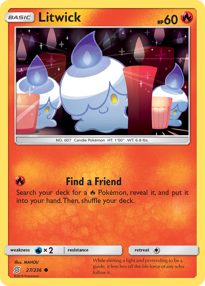 pokemon card litwick (41/119) Illustration Rare Retreat cost Litwick card - Halloween 2015
